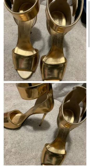 Giuseppe Zanotti Design Womens Ankle Strap Sandal Heels Gold Size 9