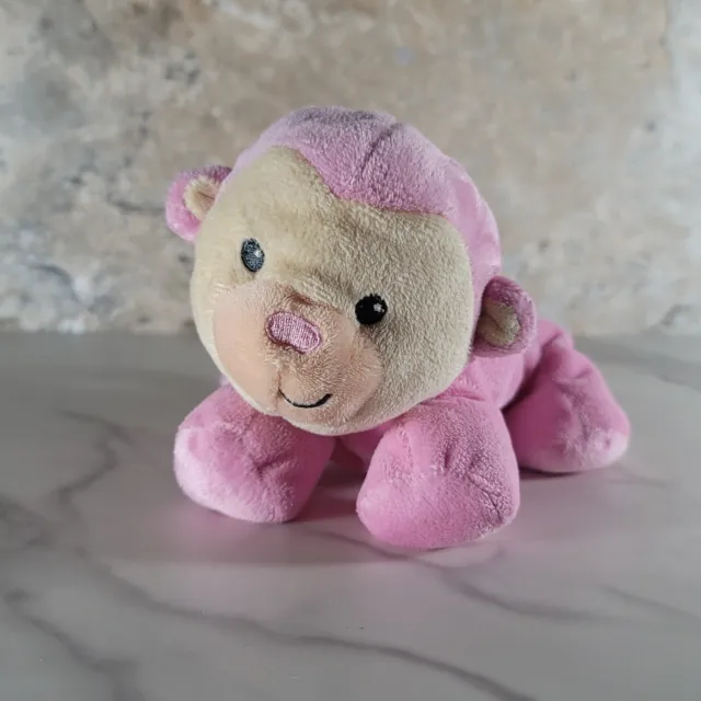 Fisher Price Pink Monkey  Nuzzler Crinkle Rattle Lovey Plush Animal Circa 2014