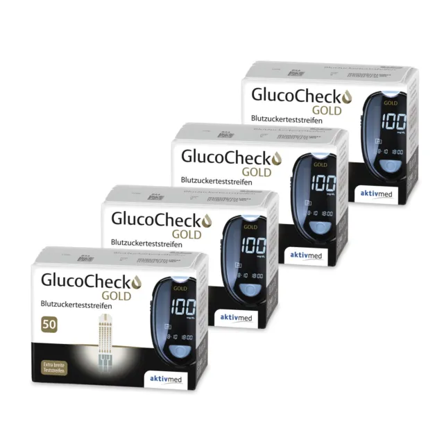GlucoCheck Gold Blutzuckerteststreifen von aktivmed, Teststreifen für Diabetiker