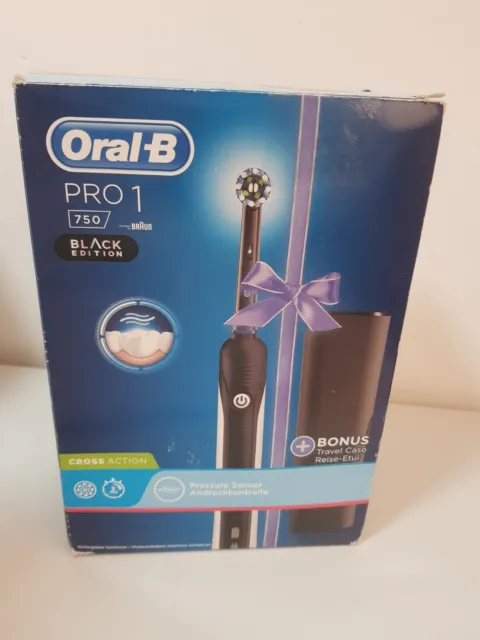 Oral-B PRO 1 750 Black Edition Elektrische Zahnbürste/Electric Toothbrush für...