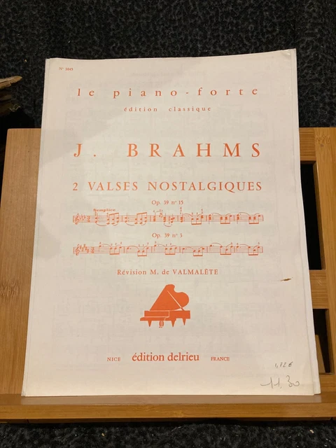Brahms 2 valses nostalgiques Valmalète partition piano éditions Delrieu n°1045