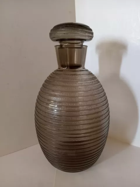 Daum Nancy Carafe verre fumé givré acide années 1920 art déco