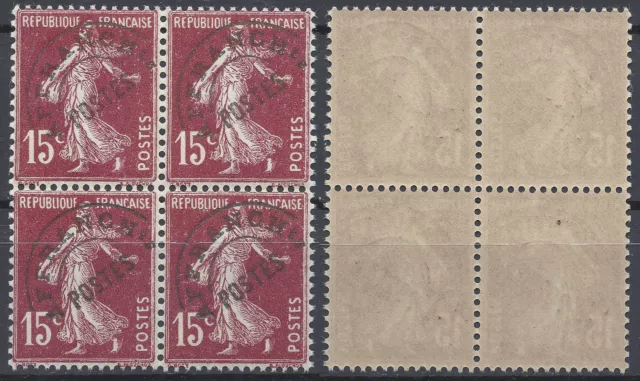 PREOBLITÉRÉ PREO SEMEUSE N°53 BLOC de 4 NEUF ** LUXE MNH