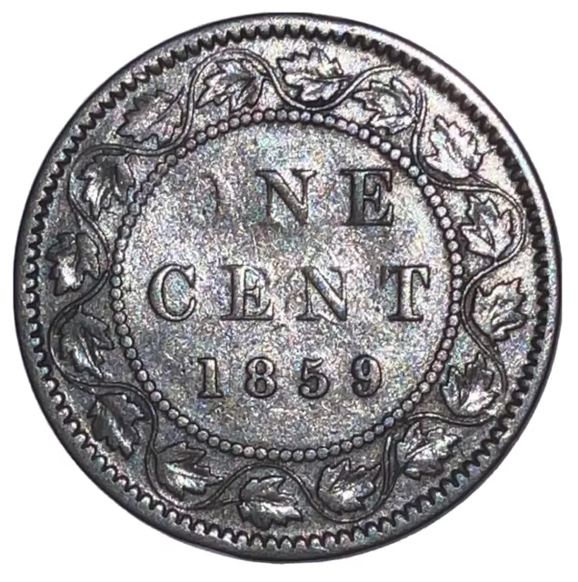Canada 1859 One 1 Cent Coin Large Penny Queen Victoria Regina Bronze 25.4mm KM#1