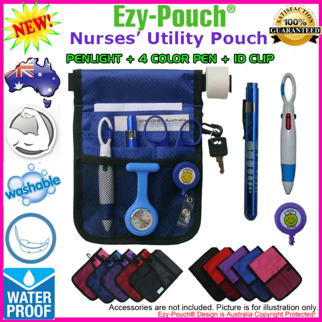 Ezy-Pouch High Quality Nurse Pouch Medical Pen Light + 4 Color Pen + ID Clip