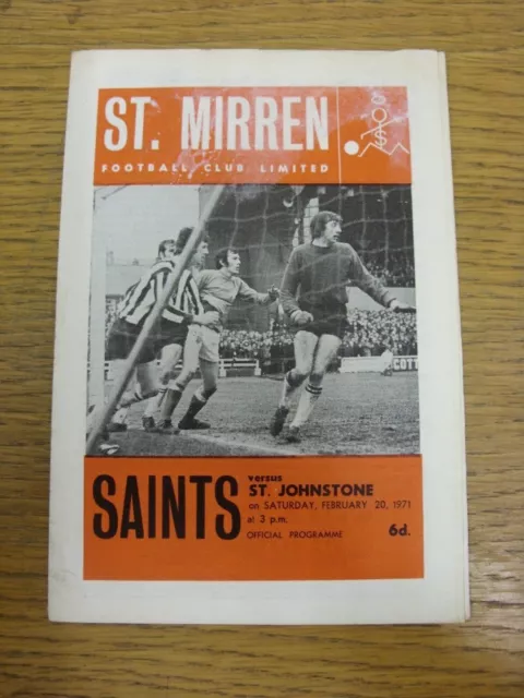 20/02/1971 St Mirren v St Johnstone  (Light Crease, Marked). Faults with this it