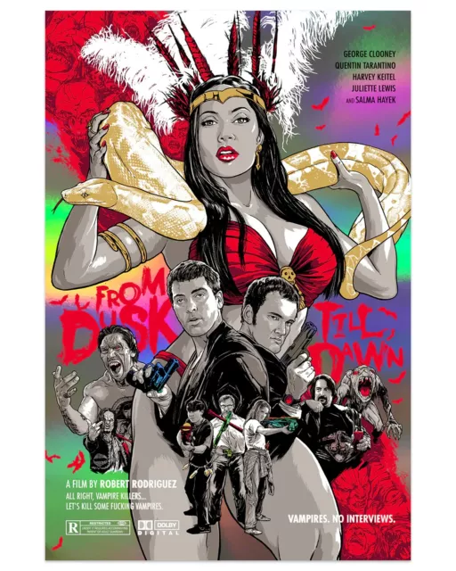 WonderCon 2024 From Dusk Till Dawn Foil Poster Screen Print Art 24x36 Mondo