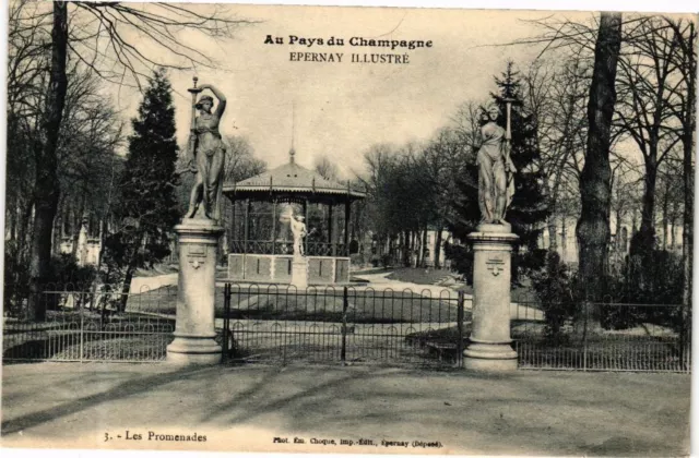 CPA Au Pays du Champagne - ÉPERNAY Illustrated - Les Promenades (245459)