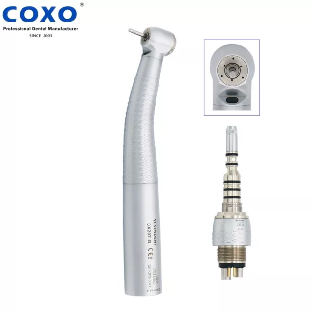 COXO Dental Fiber Optic LED High Speed Handpiece Turbine fit KaVo LED Coupling 3