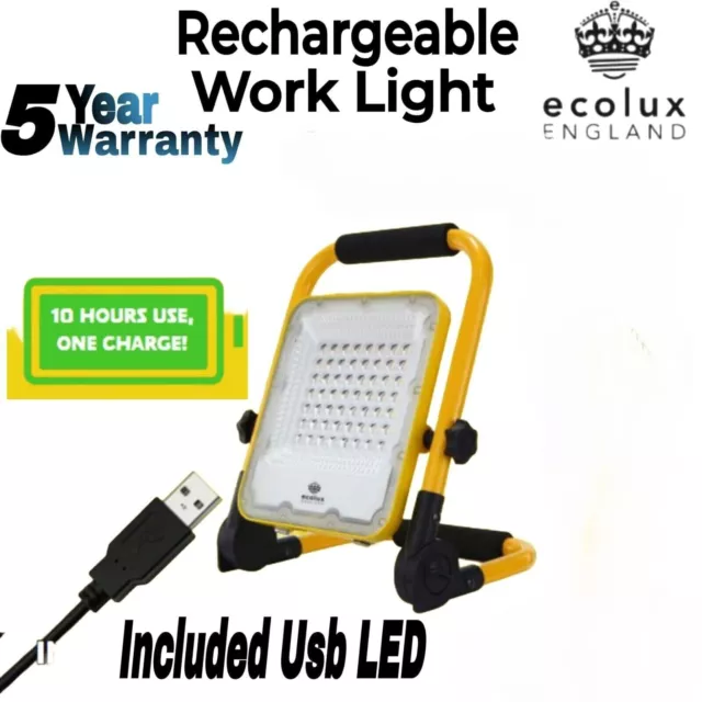 LED Rechargeable Work Light LED Spot Light Portable Floodlight w/ Power Bank UK