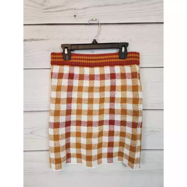 Forever 21 Women's Multicolored Check Elastic Waist Pencil Skirt Size Small