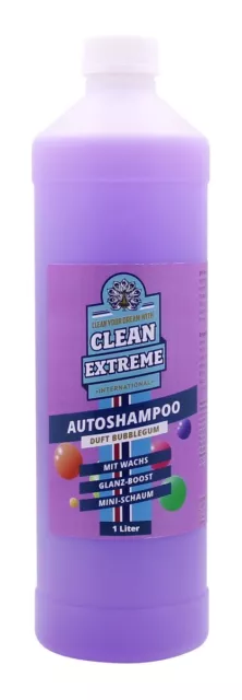 CLEANEXTREME Shampoing Auto Avec Cire Bubblegum Concentré 1L Voiture Eclat Linge