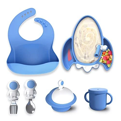 Baby Led Weaning Supplies Pinko Coral Silicone Baby Self Feeding Utensils wit...