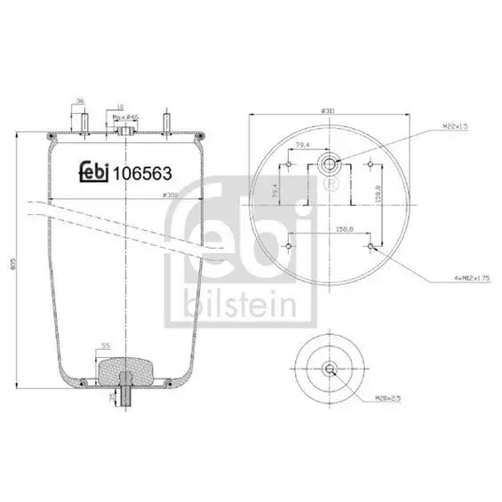 FEBI BILSTEIN 106563 Luftfederbalg