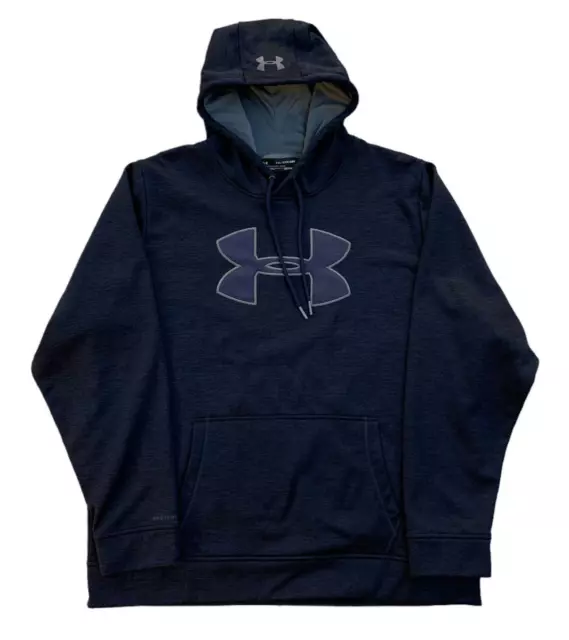Under Armour Men size XXL Dark Blue Storm Big Logo Loose Fit Hoodie Sweatshirt