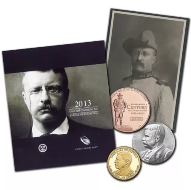 2013 U.S. Mint Theodore Roosevelt Silver Medal Coin & Chronicles Set 2013 U.S. Mint Theodore Roosevelt Silver Medal Coin & Chronicles Set