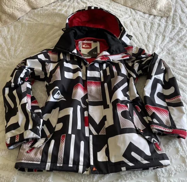 Quiksilver Ski Snowboard Quiktech 5000mm Jacket  Age 14 Youth Kids Hooded