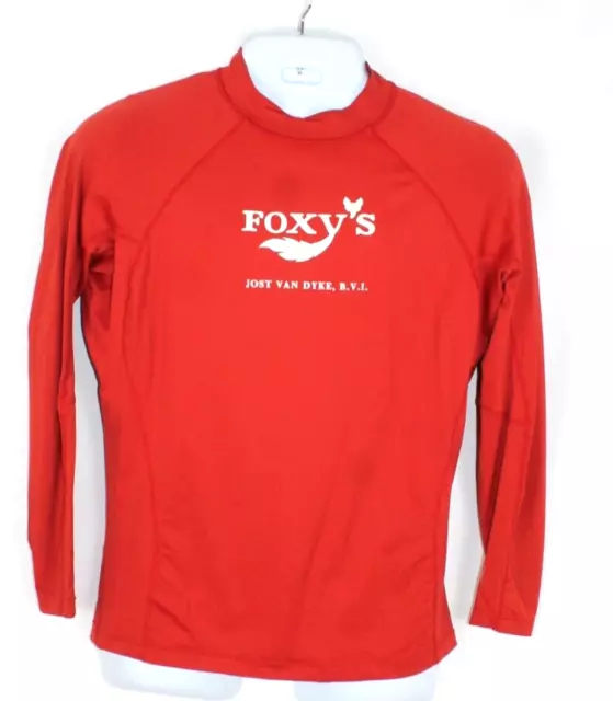 HIHO FOXY'S JOST Van Dyke, B.V.I. Swim Shirt Woman Size XL Red Long ...