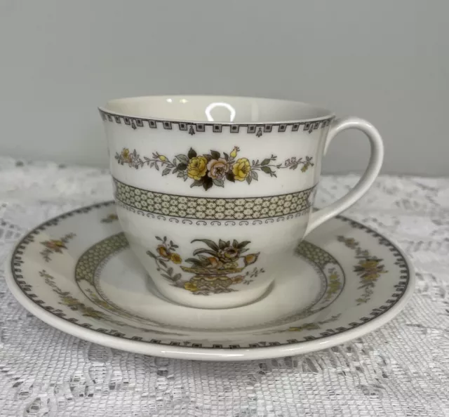 Vintage Royal Doulton Hamilton English Fine China Flat Cup and Saucer Ret. 1987