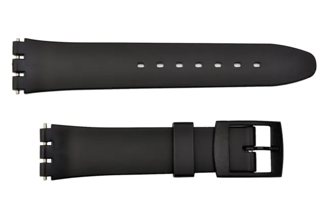 Swatch Replacement 17mm Plastic Watch Band Strap Black