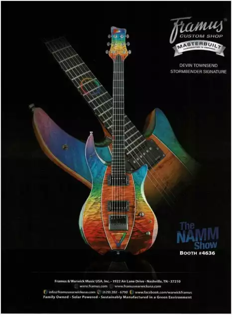 2020 FRAMUS Devin Townsend Stormbender electric guitar Magazine Ad 3