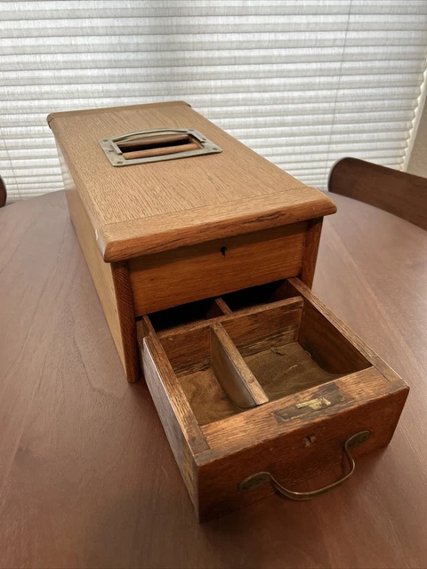 Antique Wooden Til Drawer Cash Register Brass Fittings