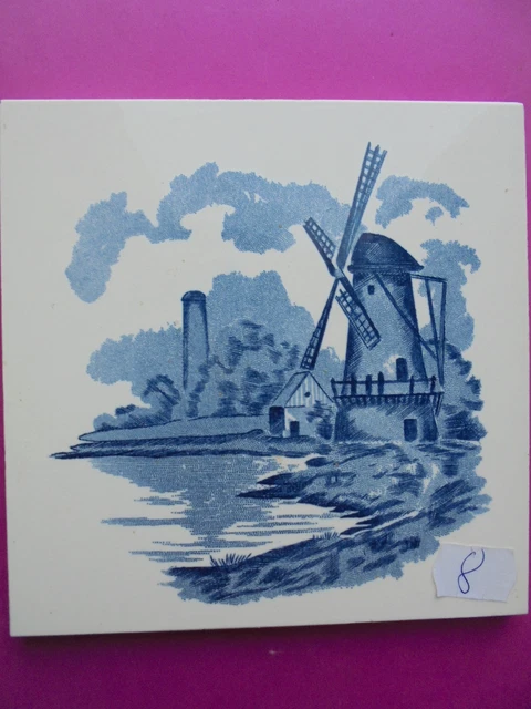 21069-8 Kachel Windmühle Fliese M* sehr gut tile wind mill very good prewar