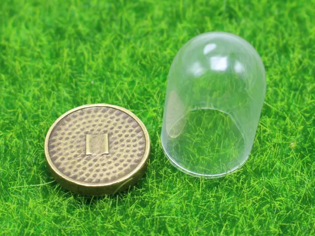 DIY Miniature Glass Display Dome with Bronze Metal Base Memory Locket 25X38mm 3