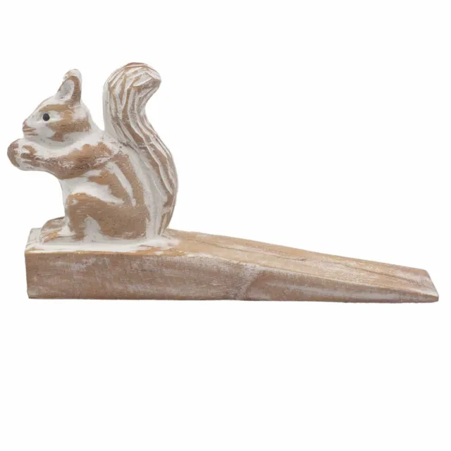 Hand carved Doorstop Squirrel Adorable Home Decoration
