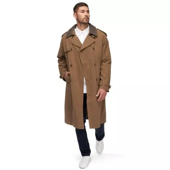 NWT London Fog Men's Iconic Trench Coat British Khaki Size 44R