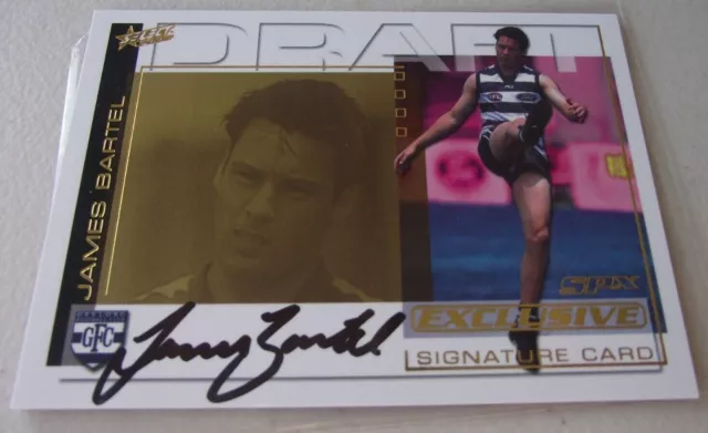 Afl Scarce Geelongs 2002 Gold Spx Draft Pick Signature Jimmy Bartel