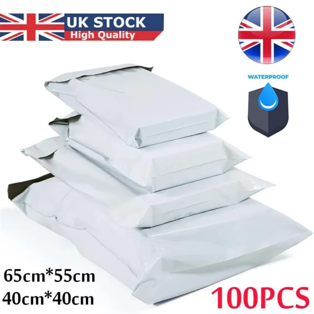 White Mailing Bags Strong Parcel Postage Bags Plastic Post Mail Poly Self Seal