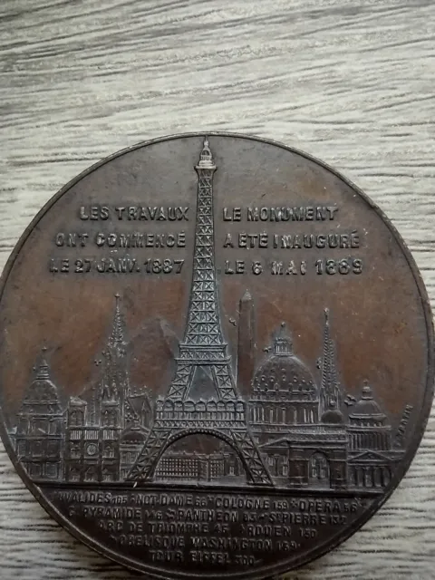 Beautiful Eiffel Tower Paris France 1889 Ascension Coin/Token Very High Grade