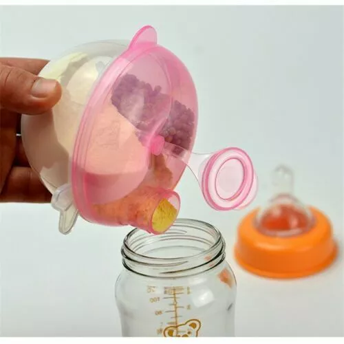 Milk Powder Container Storage 3 Dose of Baby Feeding Dispenser Formula Pot