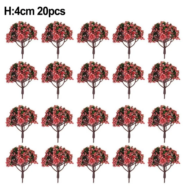 PERSELOSO Lot De 4 Arbres Miniatures Pour Décoration Paysagère - Modèles Plastique Micro Paysage Et Bricolage