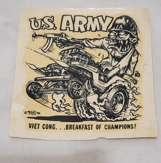 Ed Roth Customs Sticker ORIGINAL ED ROTH DECAL 1960s VIETNAM WAR ERA Viet Cong Breakfast Of ...