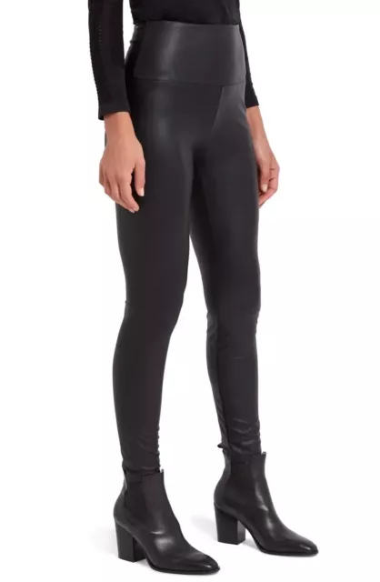NEW Lysse Textured Faux Leather Leggings - Black - XS