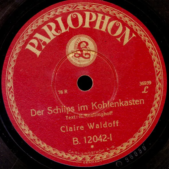 CLAIRE WALDOFF Der Schlips im Kohlenkasten / Emil  Schellackplatte  78rpm S4475