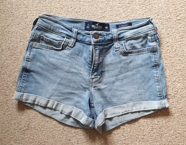 Hollister Ladies Denim Shorts Waist 25" Size 1