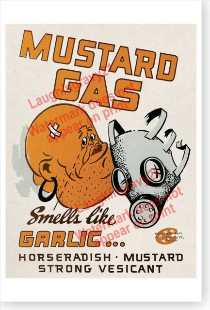 WWII Camp Barkeley Mustard Gas Chemical Warfare Training Poster Ver. 1