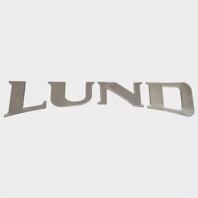 Lund Boat Raised Emblem Logo Decal 2259027 | Silver 24 1/4 x 5 Inch