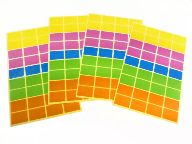 Mixed Colour Stickers, 18x12mm Rectangular, 144  Sticky Labels,Economy Pack,BL21