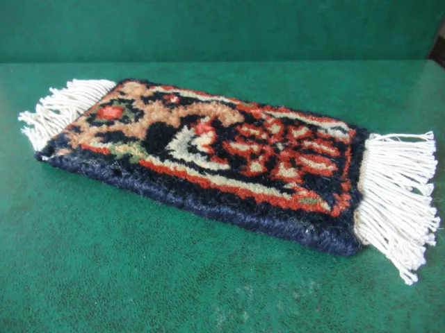1/12 scale DOLLS HOUSE Vintage Woven Patterned Carpet / Rug with  fringe vgc