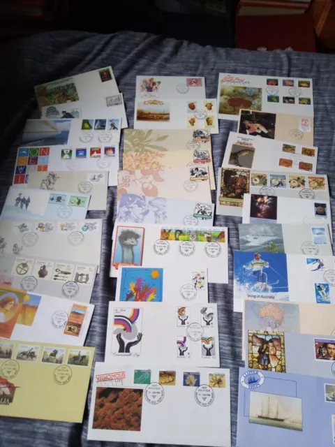 60 Australian First Day Covers - Good Clean Unaddressed Job Lot