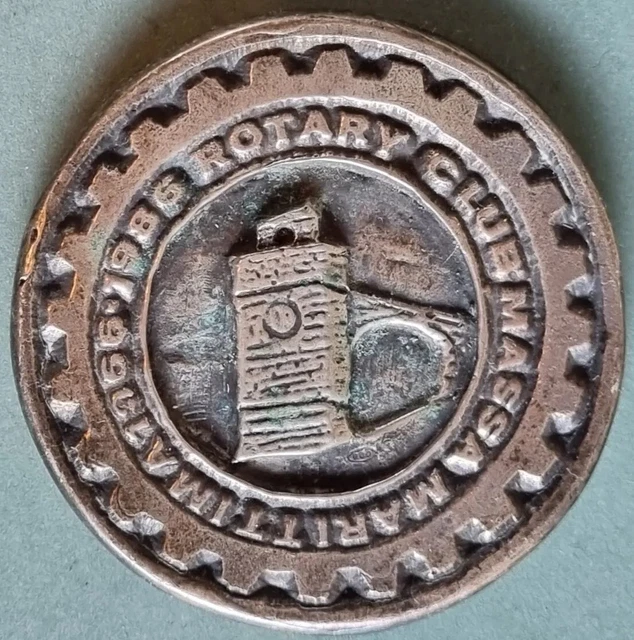 Moneda vintage Massa Marittima Italia Rotary Club 1986