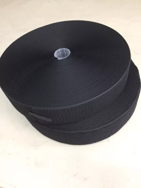 50mm Hook and Loop tape sew on black 1 metre