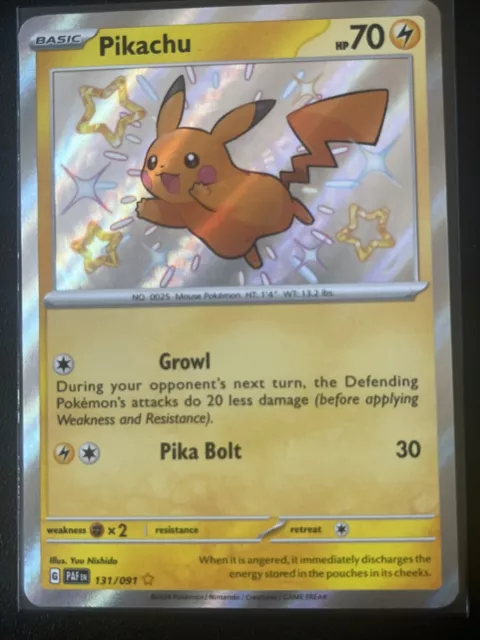 Pokemon TCG Scarlet & Violet Paldean Fates Pikachu 131/091 Holo Shiny Rare NM