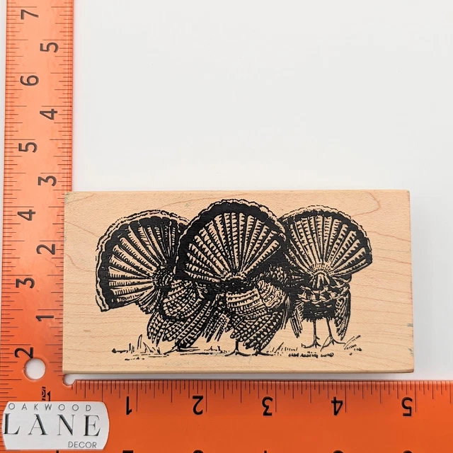 Northwoods Tom Turkey Trio Thanksgiving Wildlife Wood Mounted Rubber Stamp