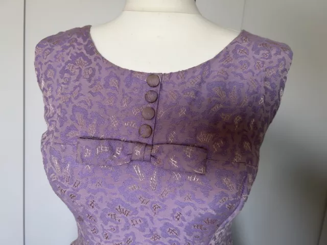 Vintage Late 50s Early 60s Lilcac Brocade Dress, Small 3