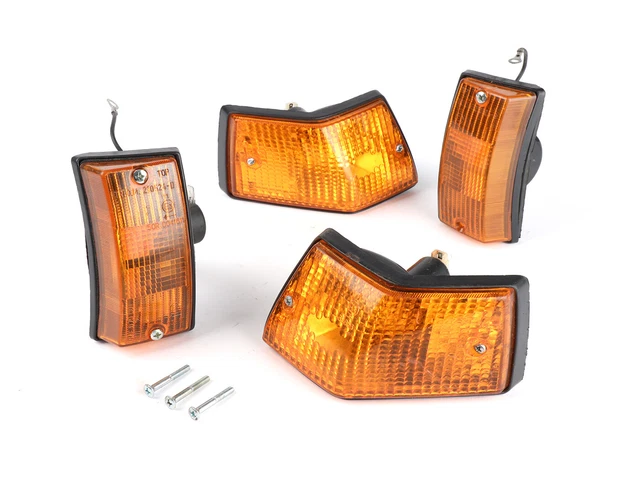 Vespa Px 125 - 200 Lml Set Indicatori Neri con Lenti Arancioni & Lampadine Trasparenti (...